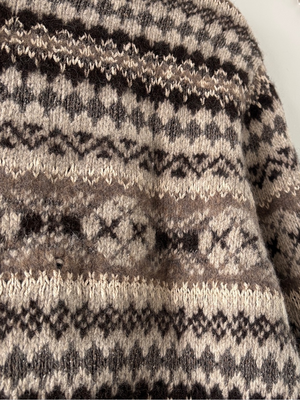 Vintage Polo Ralph Lauren Hand Knit Fair Isle Wool Silk Turtleneck Sweater - Picture 6 of 6